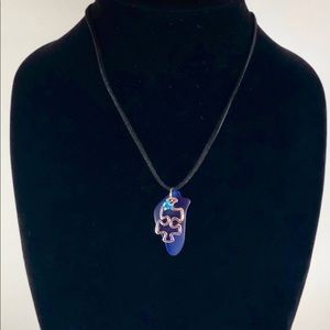 Blue Sea Glass Autism Awareness Necklace